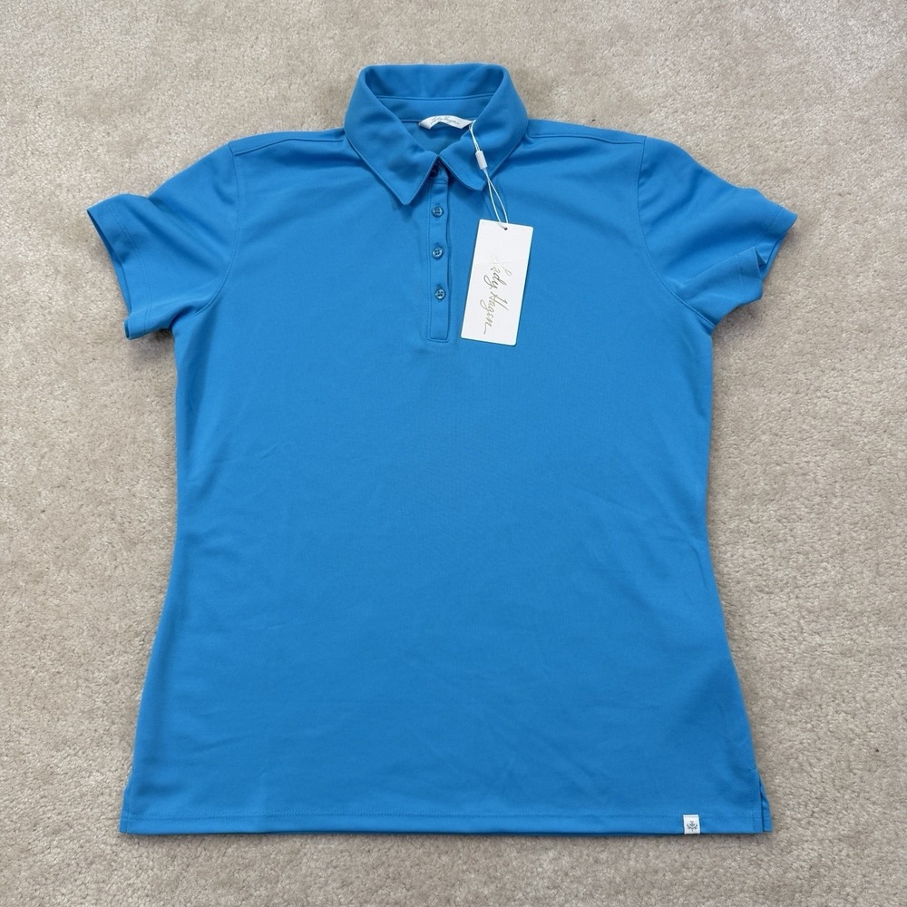 NWT Lady Hagen Pique Golf Polo Shirt Womens Medium Blue Oasis Short Sleeve